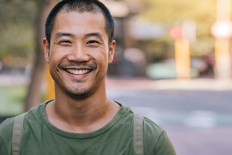 Man Smiling Outside